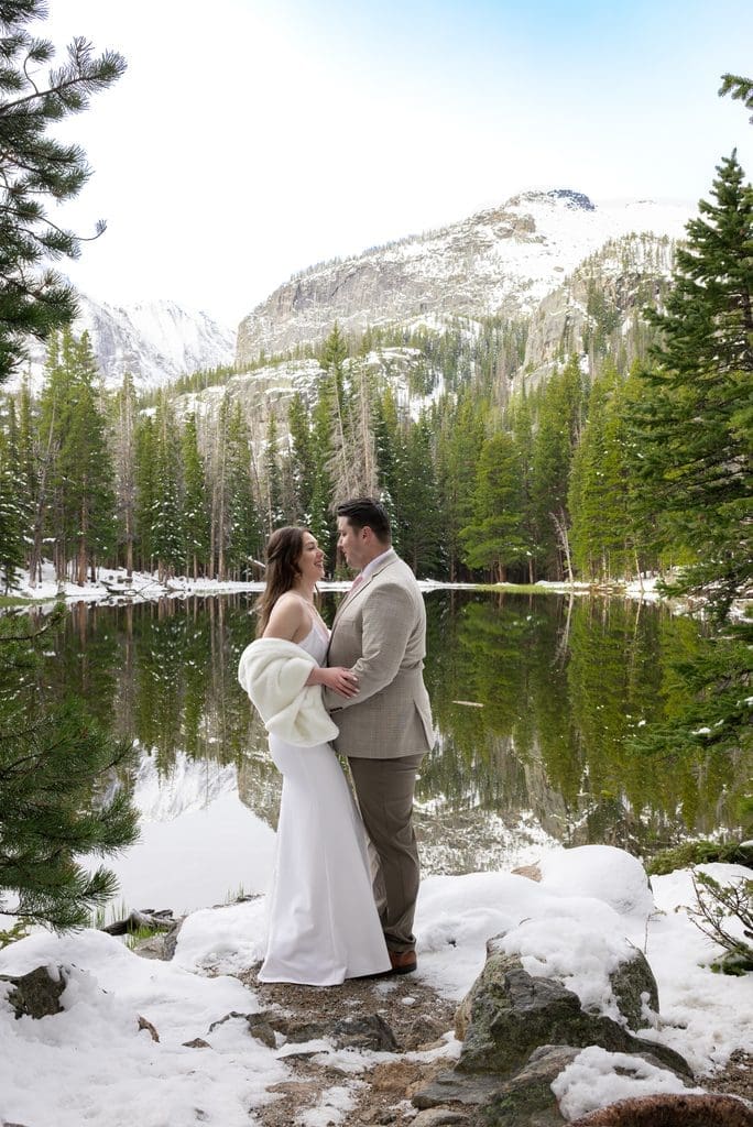 Where to elope in Colorado - rocky mountain national park elopement - colorado elopement - snowy mountain elopement - lake elopement